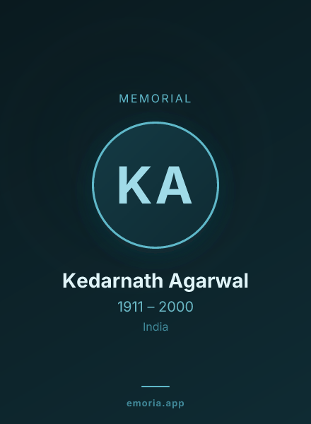 Memorial portrait of Kedarnath Agarwal