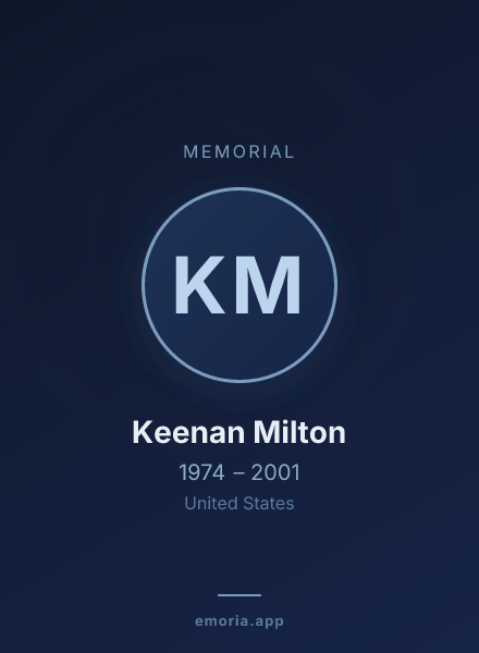 Memorial portrait of Keenan Milton