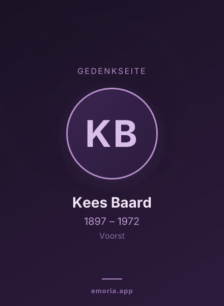 Gedenkportrait von Kees Baard