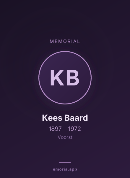 Memorial portrait of Kees Baard