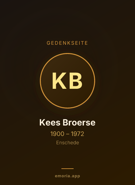 Gedenkportrait von Kees Broerse