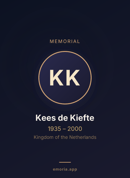 Memorial portrait of Kees de Kiefte