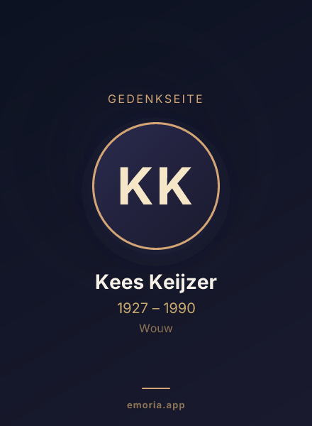 Gedenkportrait von Kees Keijzer