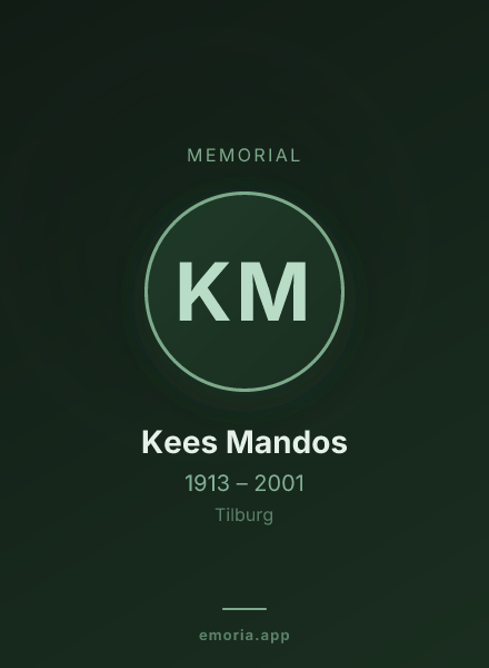 Memorial portrait of Kees Mandos