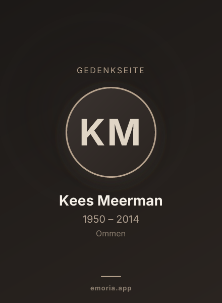 Gedenkportrait von Kees Meerman