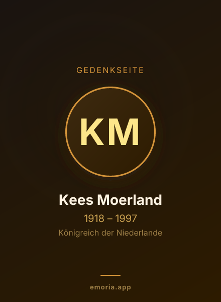 Gedenkportrait von Kees Moerland