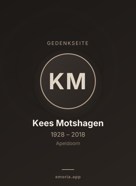 Gedenkportrait von Kees Motshagen