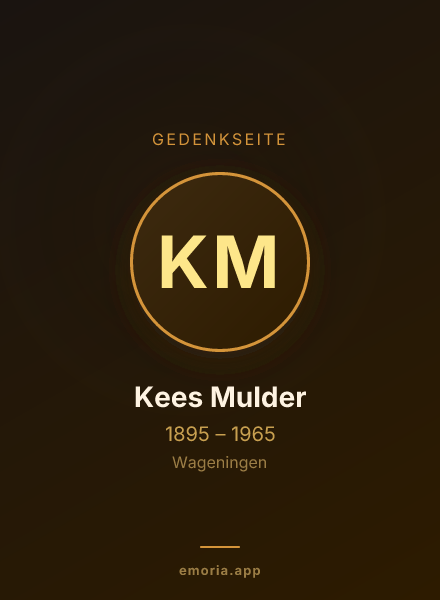 Gedenkportrait von Kees Mulder