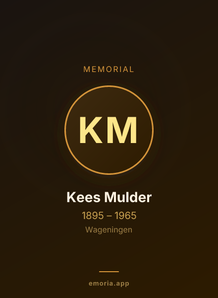 Memorial portrait of Kees Mulder