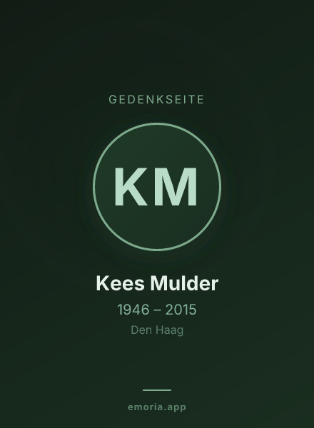Gedenkportrait von Kees Mulder