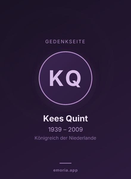 Gedenkportrait von Kees Quint