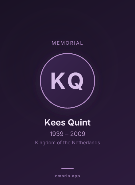 Memorial portrait of Kees Quint