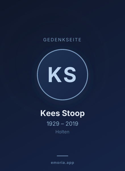 Gedenkportrait von Kees Stoop