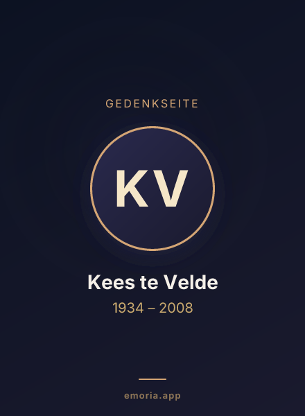 Gedenkportrait von Kees te Velde