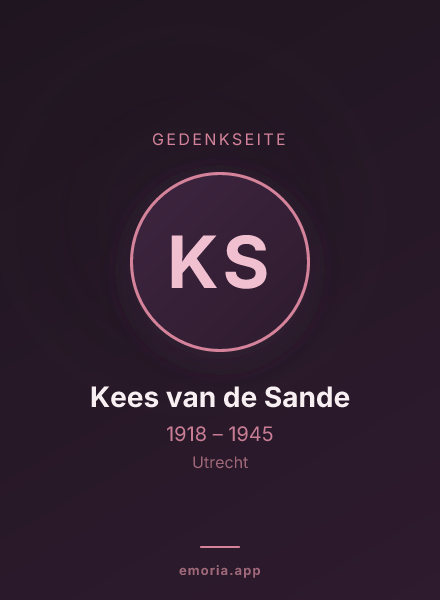 Gedenkportrait von Kees van de Sande