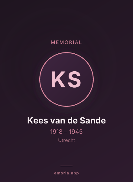 Memorial portrait of Kees van de Sande