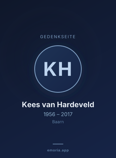 Gedenkportrait von Kees van Hardeveld