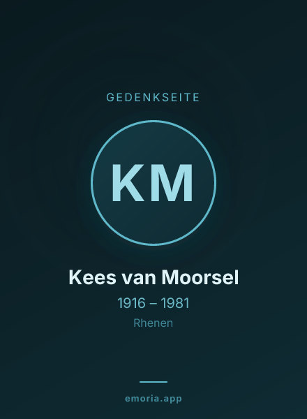 Gedenkportrait von Kees van Moorsel