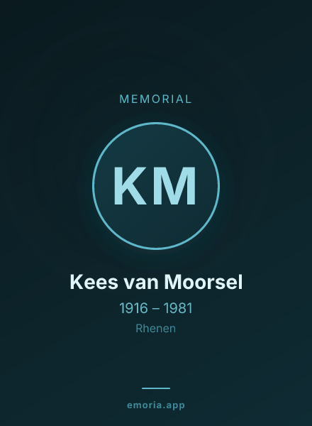 Memorial portrait of Kees van Moorsel