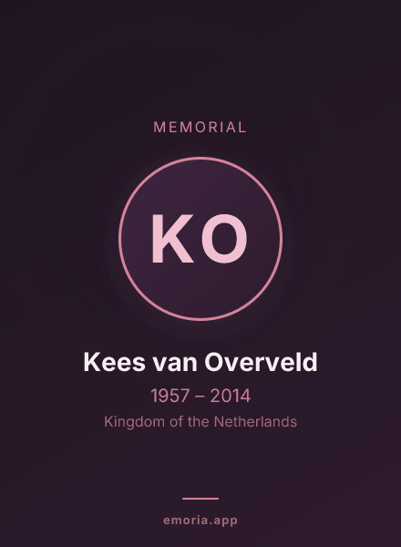 Memorial portrait of Kees van Overveld