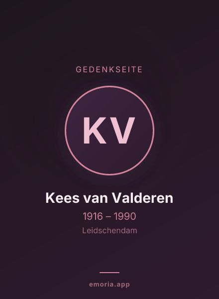 Gedenkportrait von Kees van Valderen