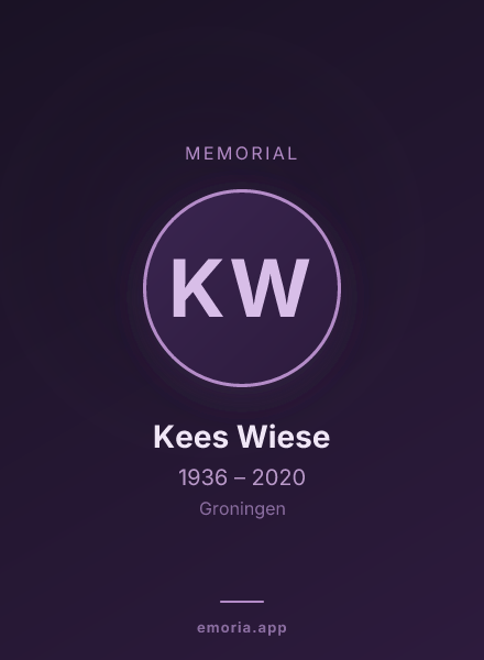 Memorial portrait of Kees Wiese