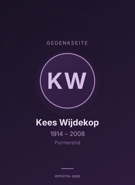 Gedenkportrait von Kees Wijdekop