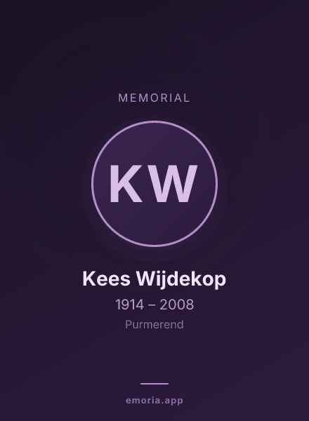 Memorial portrait of Kees Wijdekop