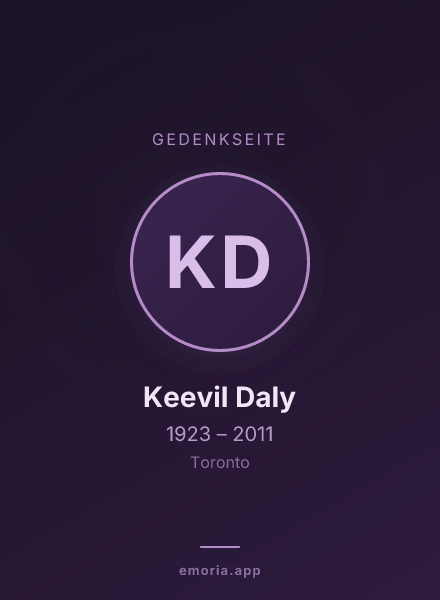 Gedenkportrait von Keevil Daly