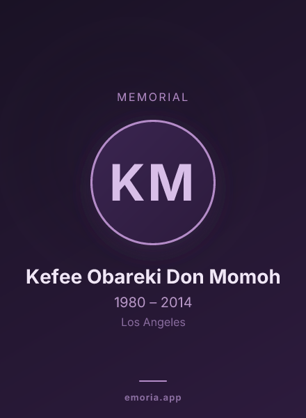 Memorial portrait of Kefee Obareki Don Momoh