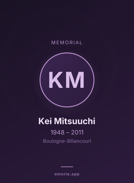 Memorial portrait of Kei Mitsuuchi