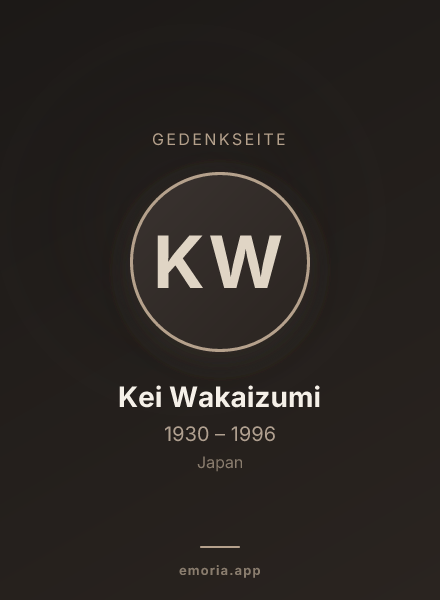 Gedenkportrait von Kei Wakaizumi