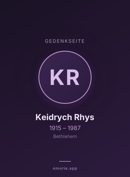 Gedenkportrait von Keidrych Rhys