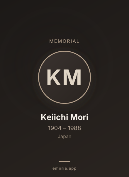 Memorial portrait of Keiichi Mori