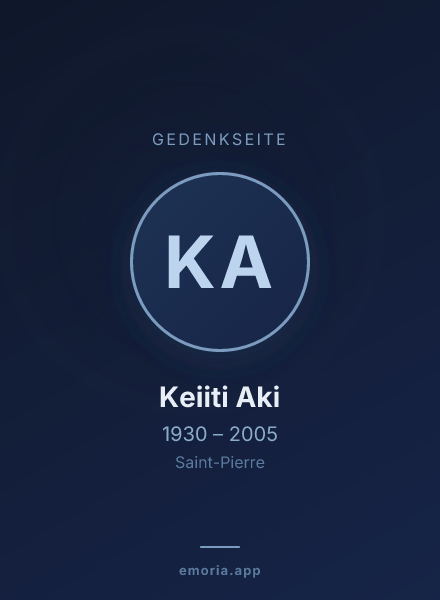 Gedenkportrait von Keiiti Aki