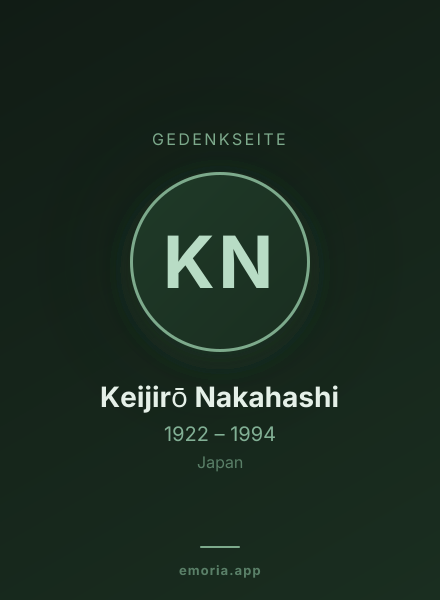 Gedenkportrait von Keijirō Nakahashi