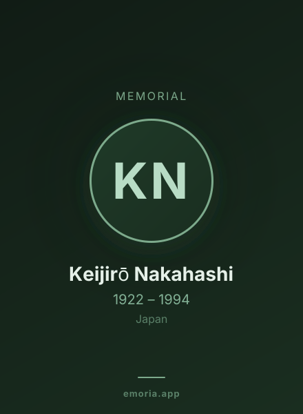 Memorial portrait of Keijirō Nakahashi