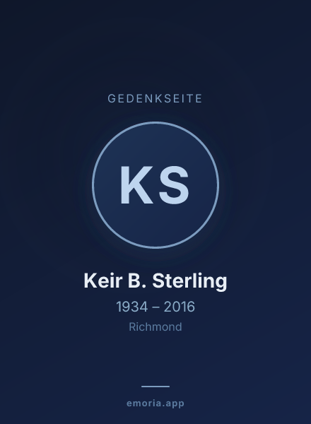 Gedenkportrait von Keir B. Sterling