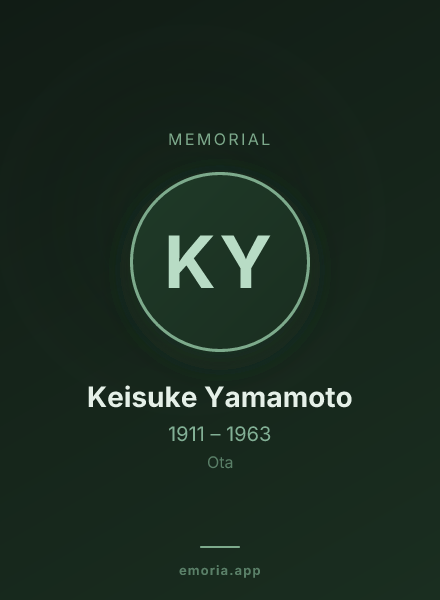 Memorial portrait of Keisuke Yamamoto