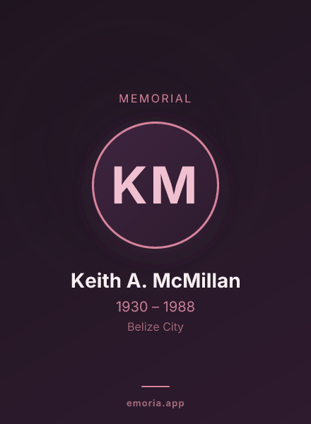 Memorial portrait of Keith A. McMillan