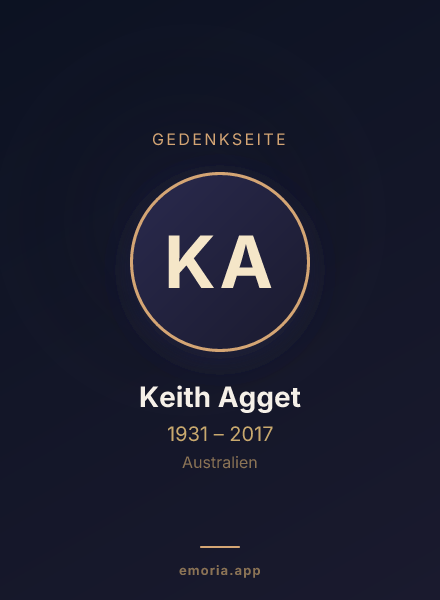 Gedenkportrait von Keith Agget