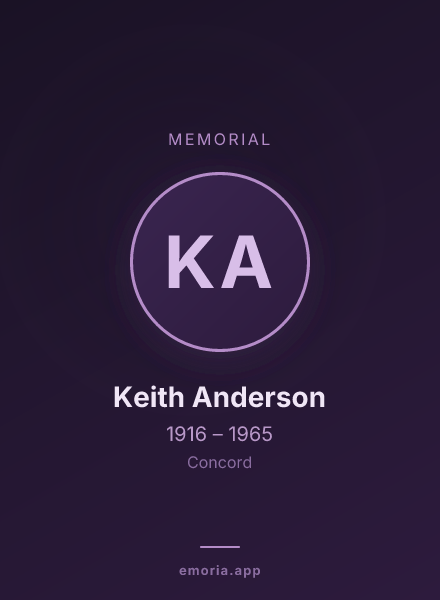 Memorial portrait of Keith Anderson