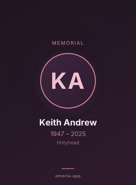 Memorial portrait of Keith Andrew