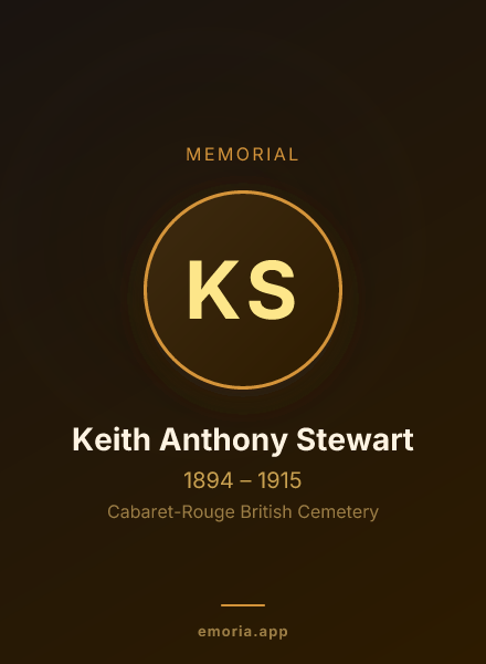 Memorial portrait of Keith Anthony Stewart
