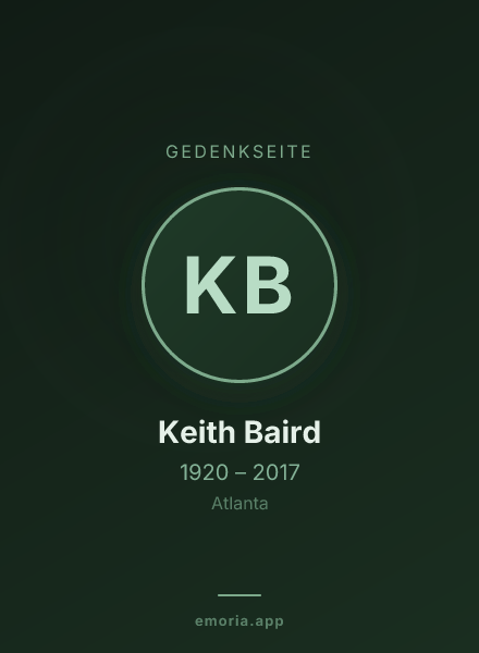 Gedenkportrait von Keith Baird
