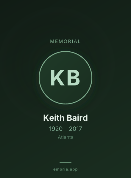 Memorial portrait of Keith Baird