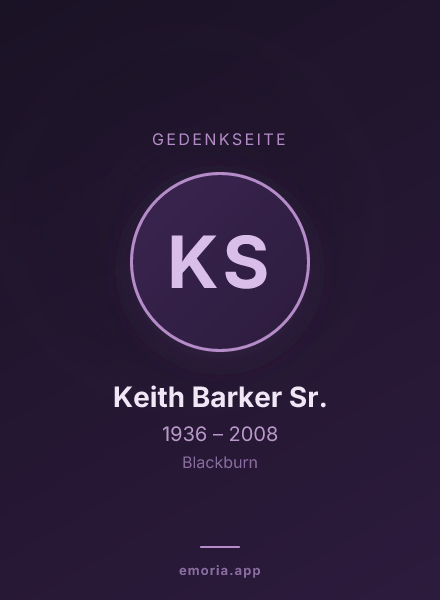 Gedenkportrait von Keith Barker Sr.