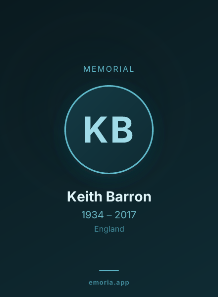 Memorial portrait of Keith Barron
