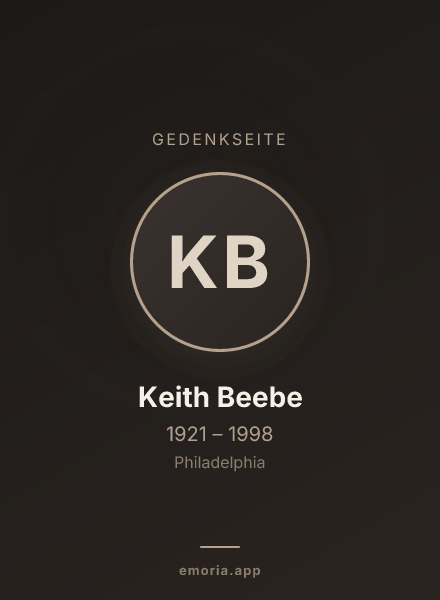 Gedenkportrait von Keith Beebe