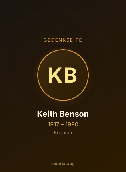 Gedenkportrait von Keith Benson